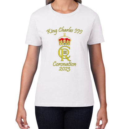 King Charles III Coronation 2023 Royal Crown Royal Cypher God Save The King Union Jack Womens Tee Top