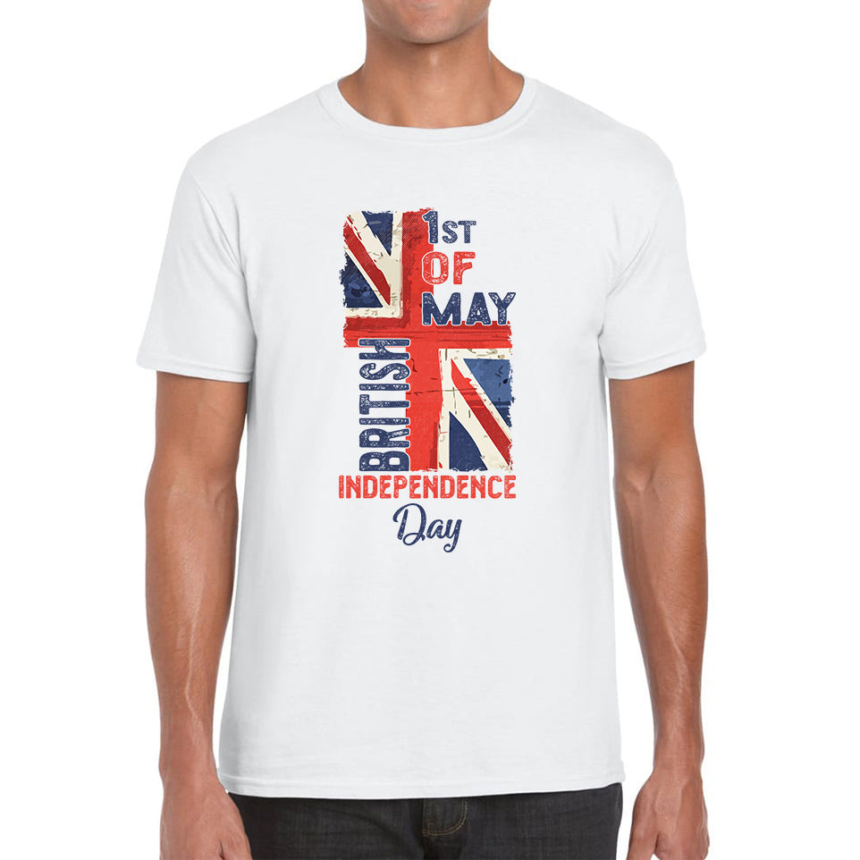 British Independence Day 1st Of May National Day UK Flag Great Britain Lest We Forget Veterans Union Jack Mens Tee Top