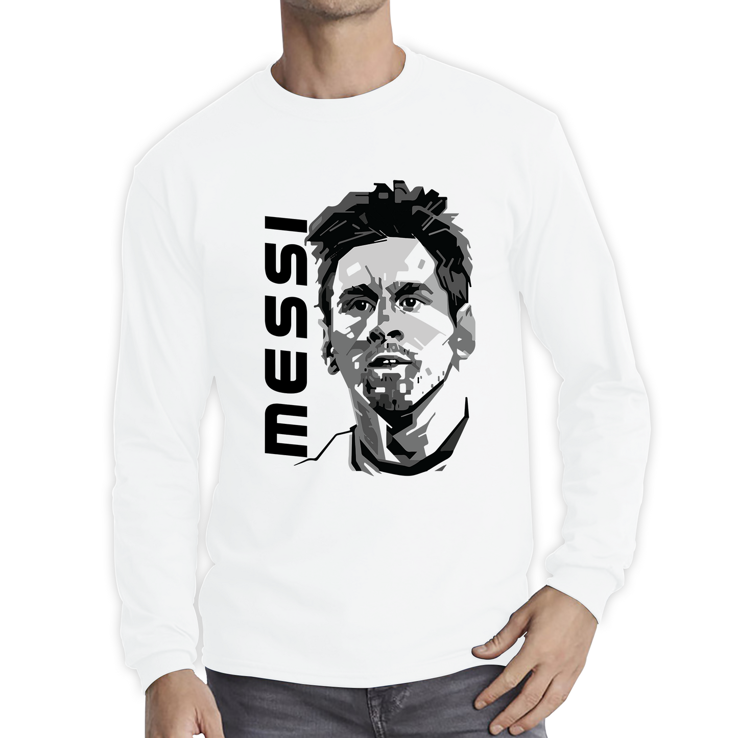 Football Player Retro Style Portrait Soccer Goat Argentine Professional Footballer Sports Champion Long Sleeve T Shirt