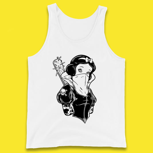 Not So Snow White Twisted Rock Parody Disney Princess Gangster Skull Tattoo Punk Princess Tattooed Emo Alice In A Jack Tank Top