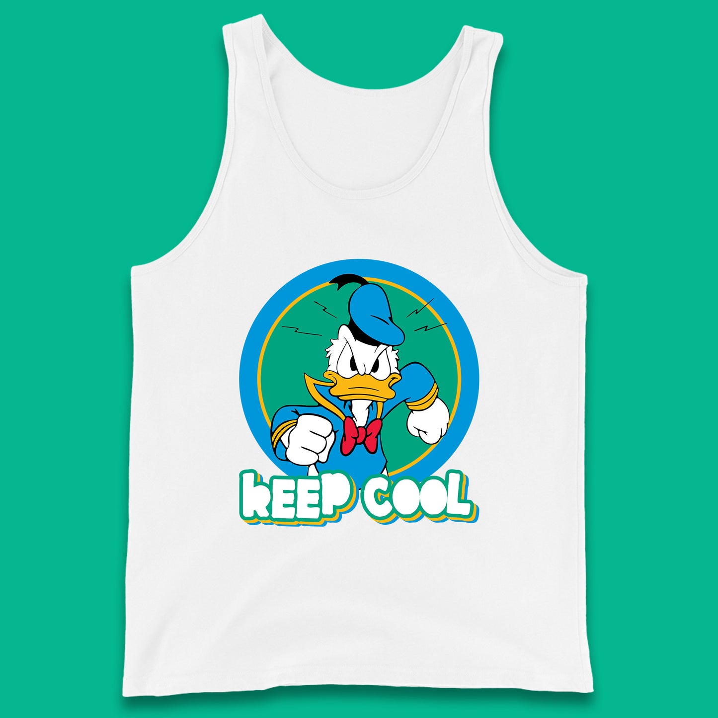 Keep Cool Donald Duck Animated Cartoon Character Angry Duck Disneyland Trip Disney Vacations Tank Top