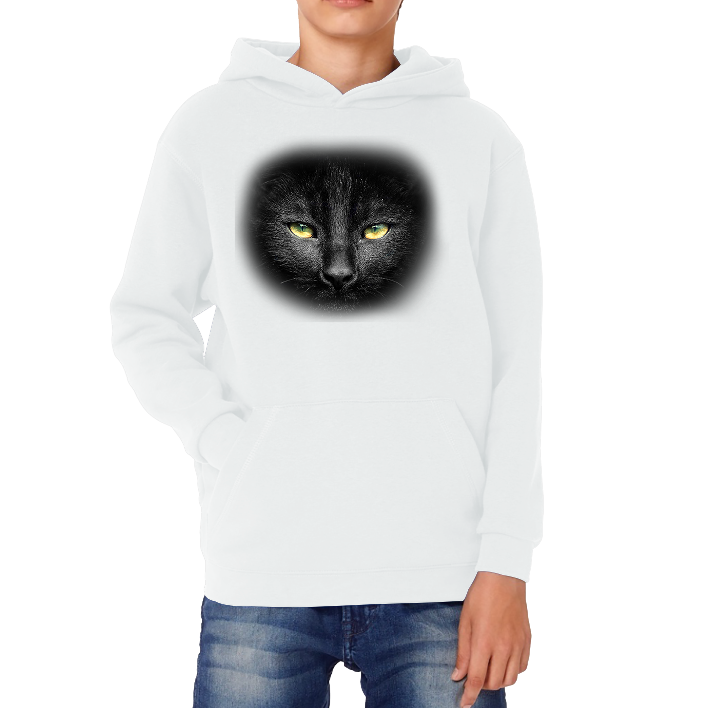 Black Cat Yellow Eyes Hoodie