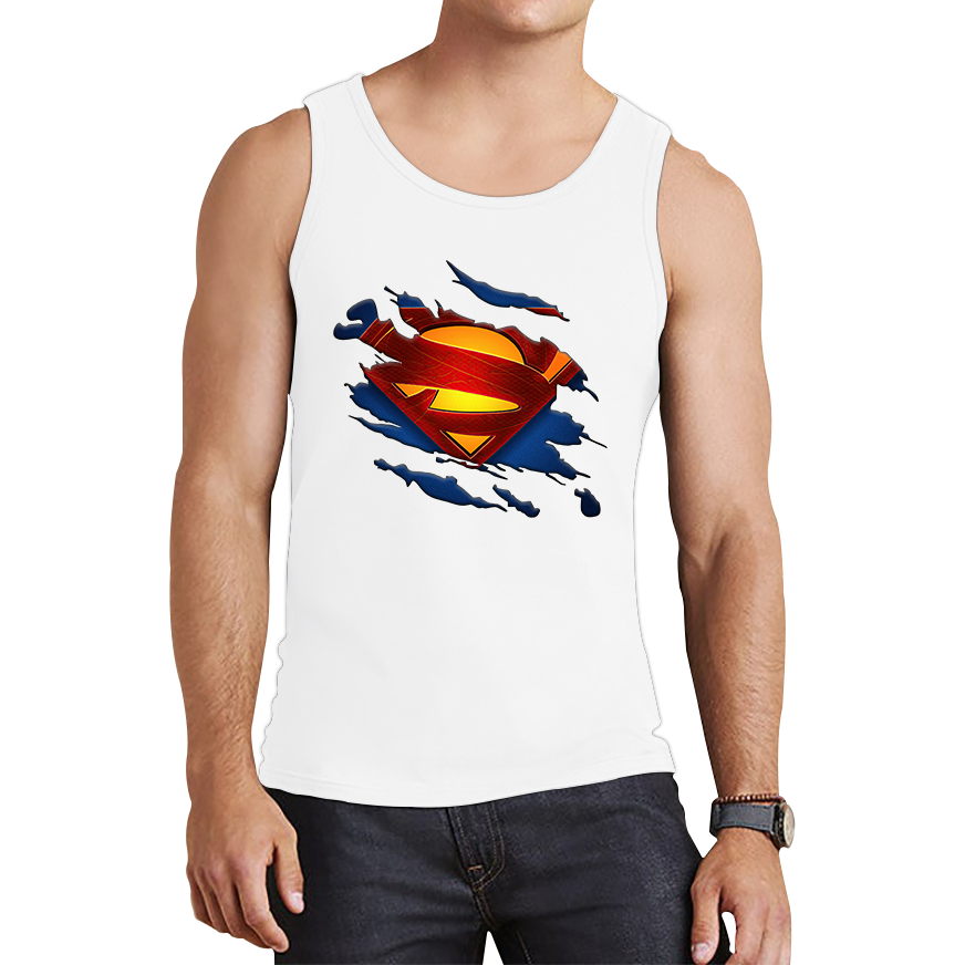 White Superman Tank Top