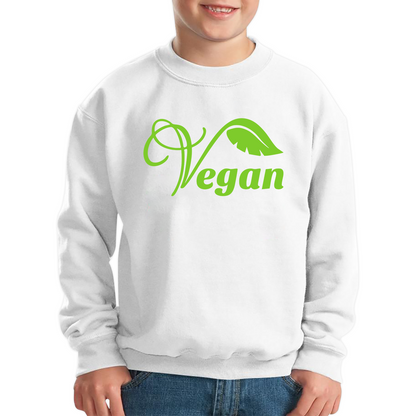 Vegan Logo Green V Leaf Sweatshirt