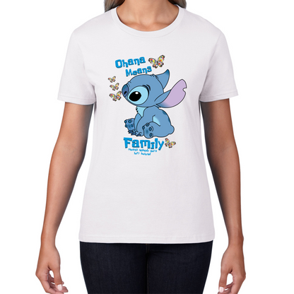 Ohana Means Family Lilo & Stitch Funny Comedy Family Cartoon Lovers Womens Tee Top