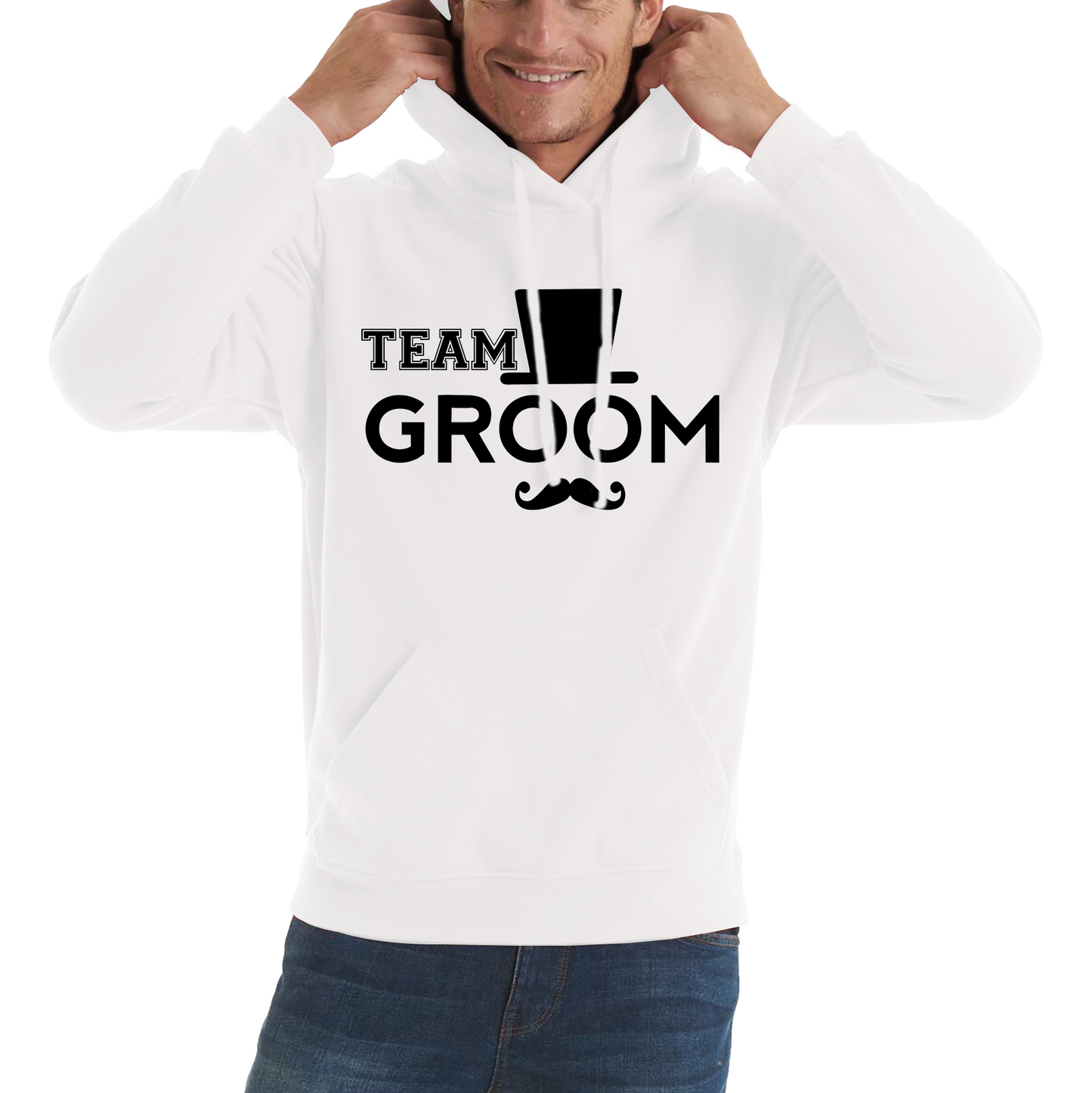 Team Groom Moustache Stage Party Funny Wedding Engagement Groom Stage Parties Unisex Hoodie