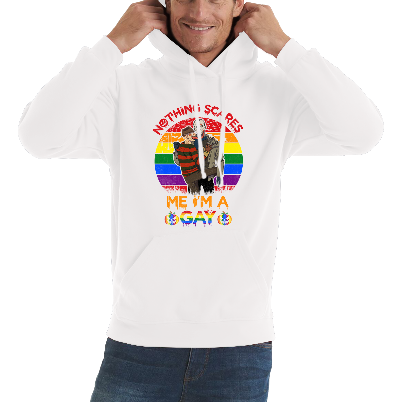 Nothing Scares Me I'm A Gay Pride LGBT Jason Voorhees Freddy Krueger Hoodie