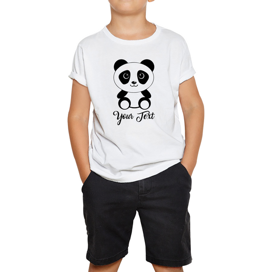 Personalised Cute Panda Bear Your Text Funny Cute Animal Lovers Kids Tee