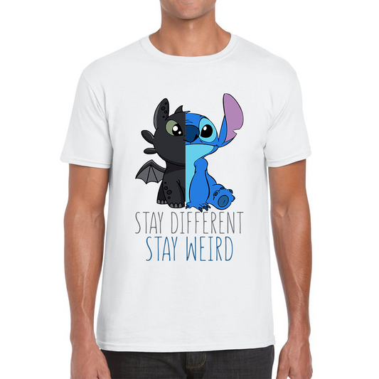 Disney Stitch and Toothless Stay different Stay Weird T Shirt