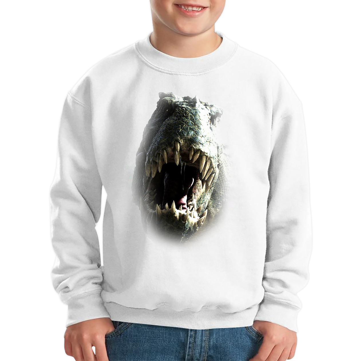 Tyrannosaurus T-rex Roaring Face Sweatshirt