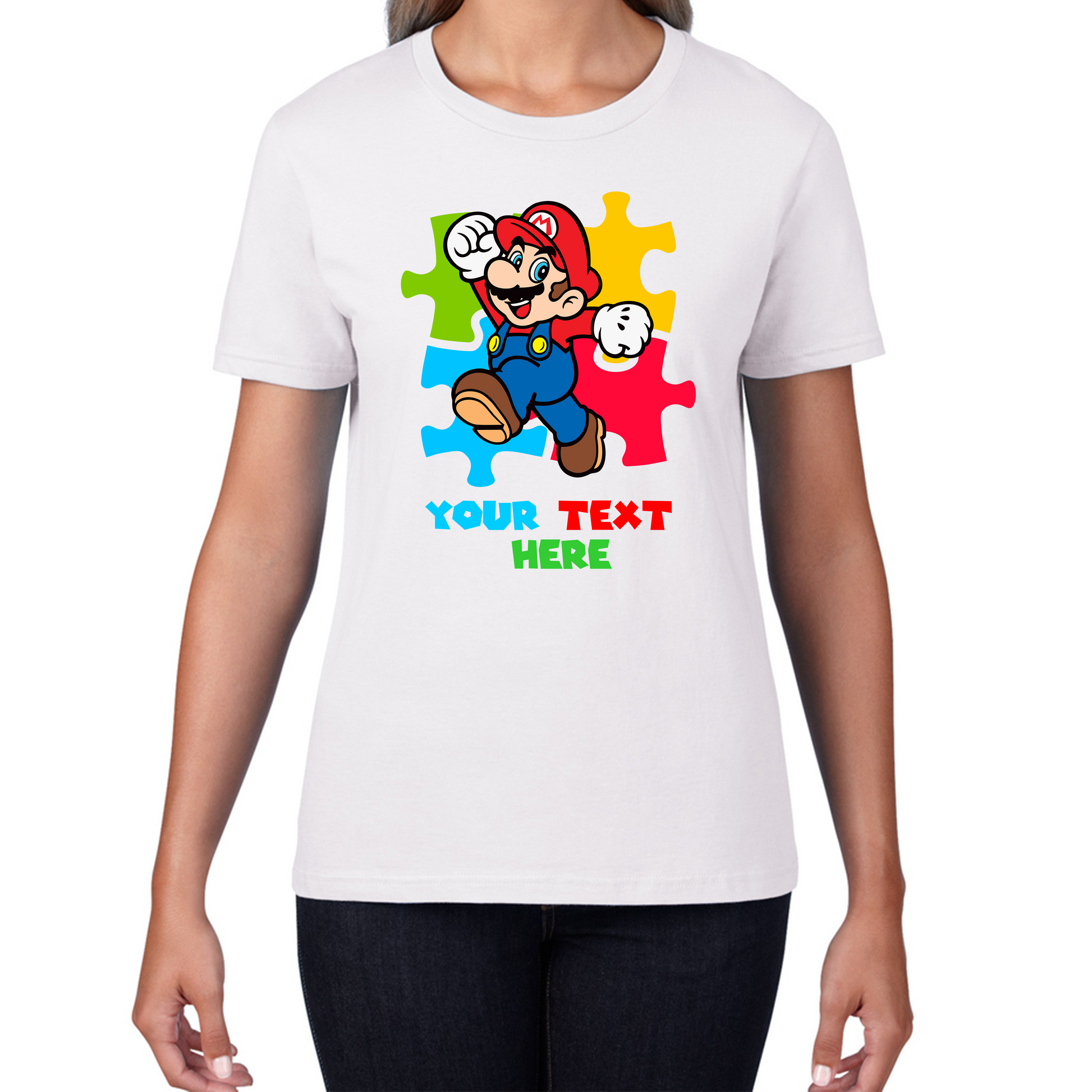 Personalised Super Mario Puzzle Funny T Shirt