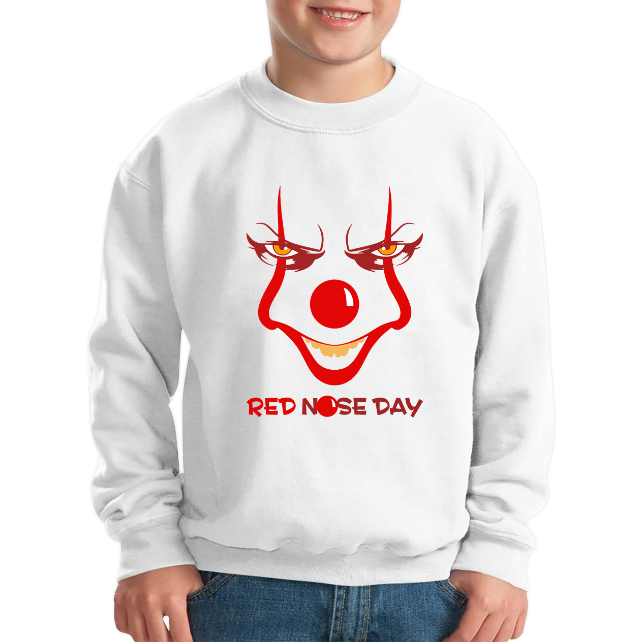 Pennywise Clown Face Red Nose Day Sweatshirt