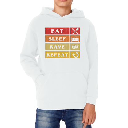 Eat Sleep Rave Repeat Funny Music Lover, Party Lover Kids Hoodie