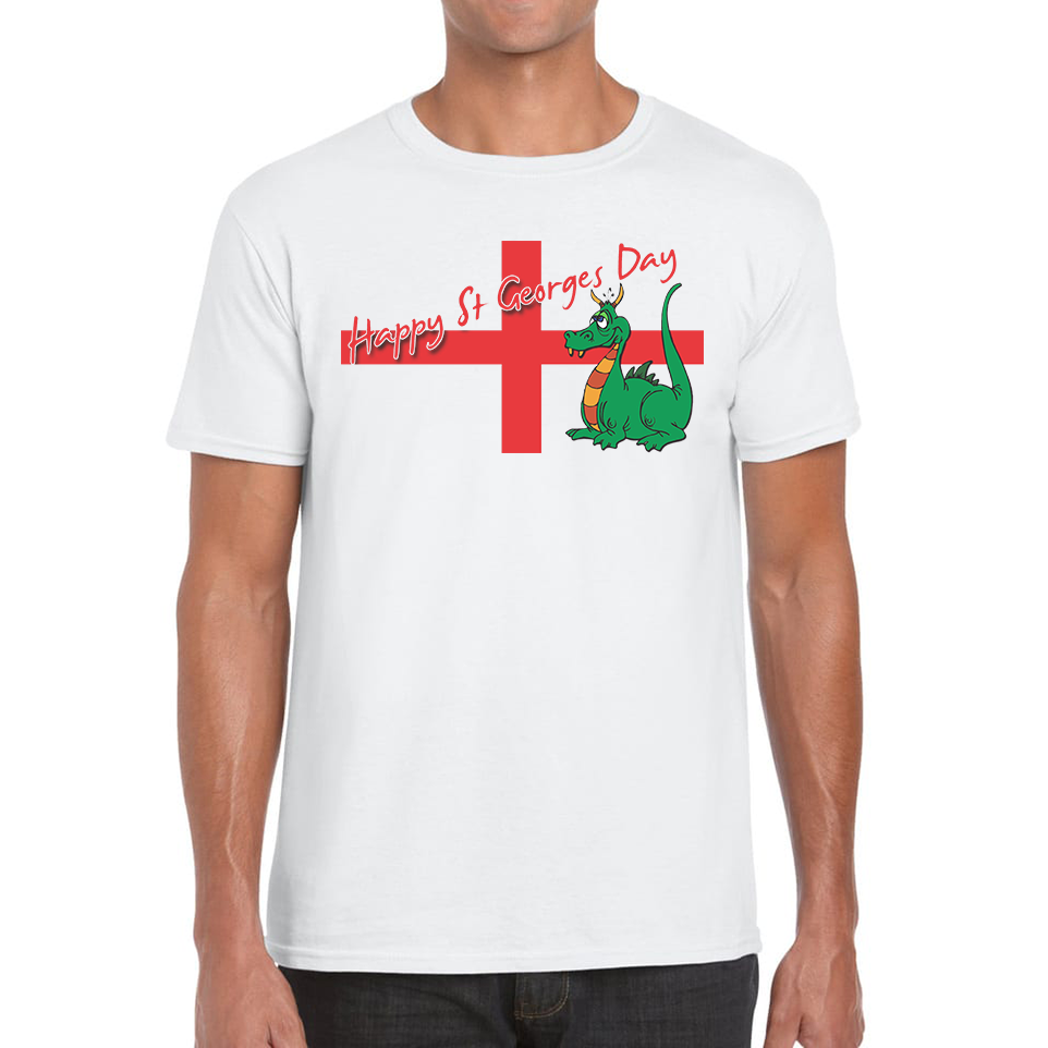 Happy St. George's Day Cute Dragon England Flag T Shirt