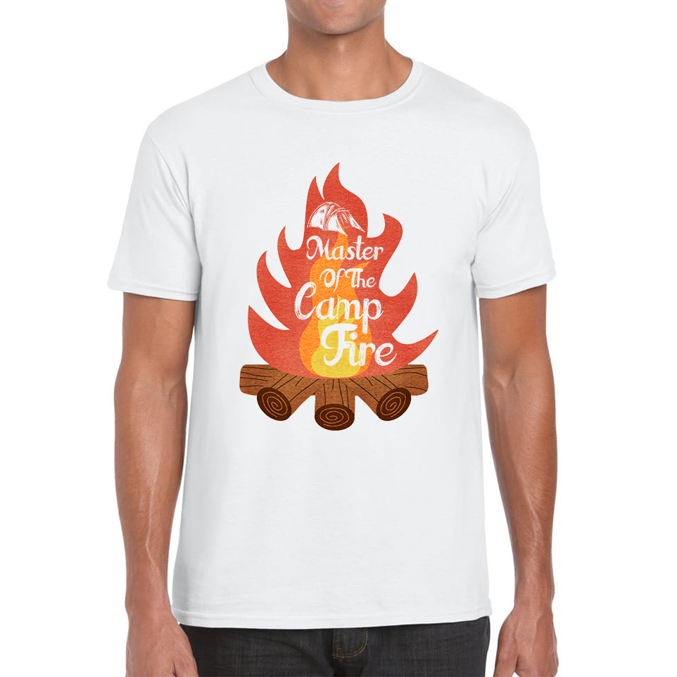 Master Of The Campfire Camping Adventure Lover Camp Fire Outdoor Mens Tee Top