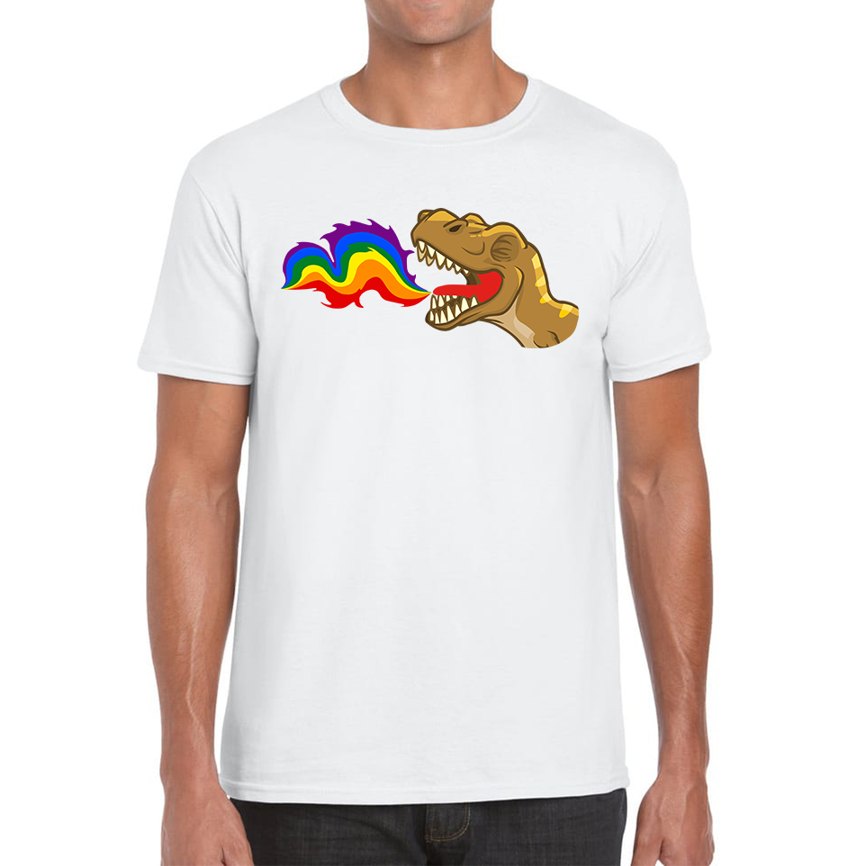 T-Rex Dinosaur Pride Lgbt Dino Rainbow Fire T Shirt