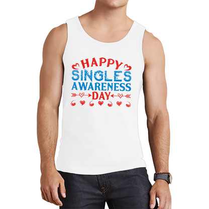 Happy Singles Awareness Day Funny Anti Valentine, Happy Valentine's Day Galentines Day Tank Top