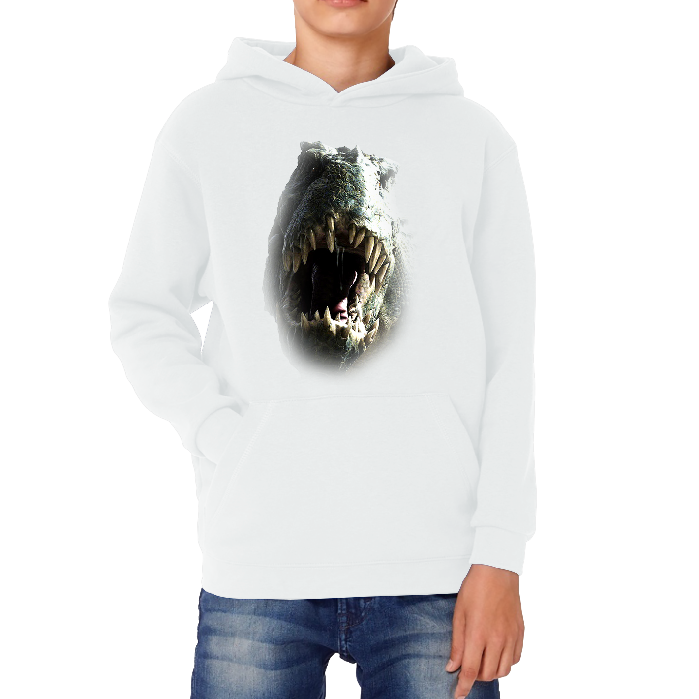 Tyrannosaurus T-rex Roaring Face Hoodie