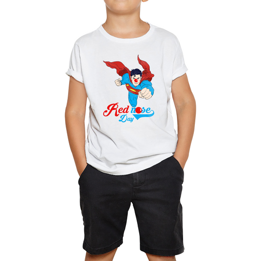 Flying Superman Red Nose Day T Shirt. 