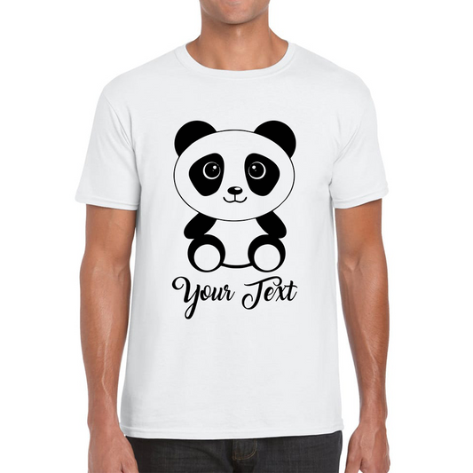 Personalised Cute Panda Bear Your Text Funny Cute Animal Lovers Mens Tee Top