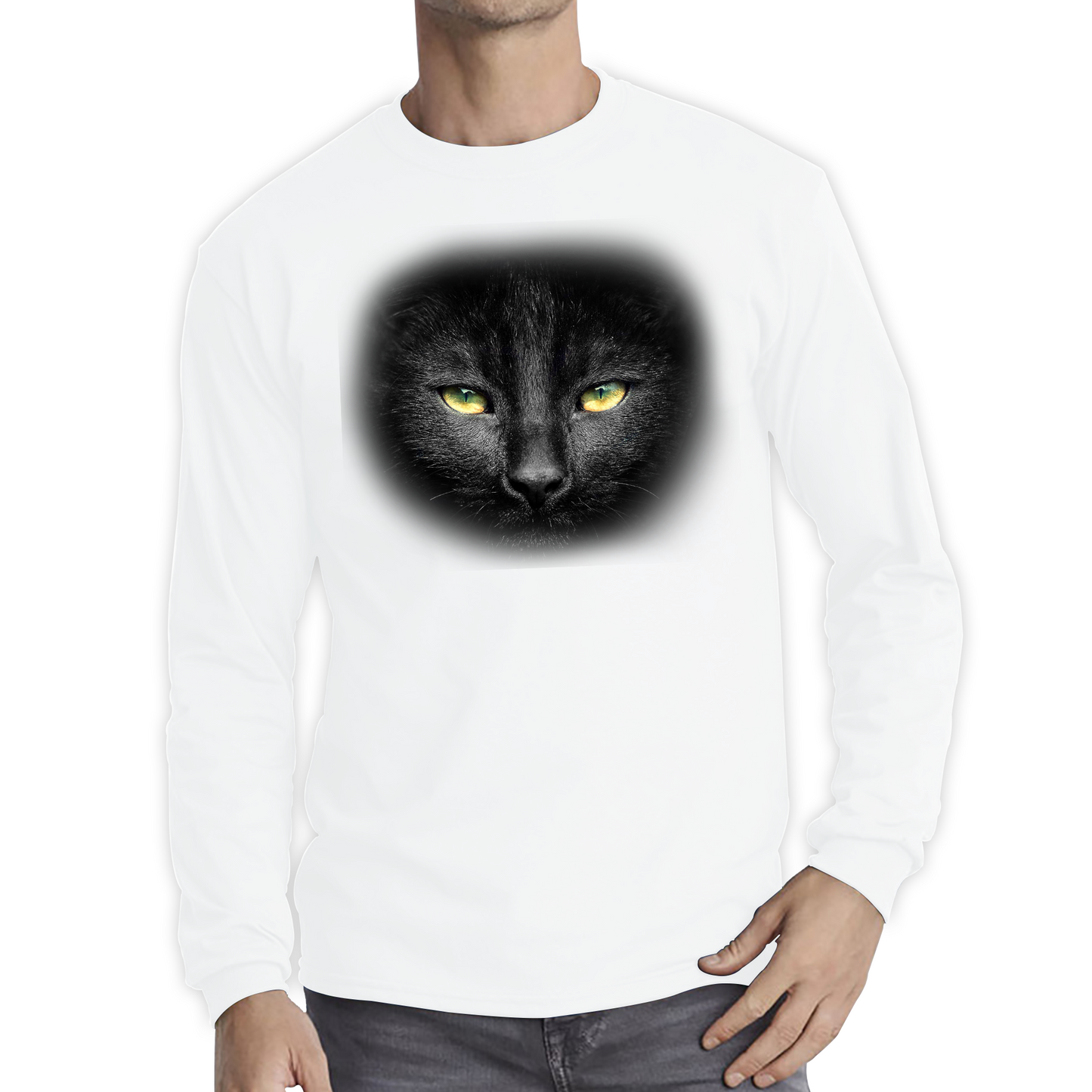 Black Cat Yellow Eyes T Shirt