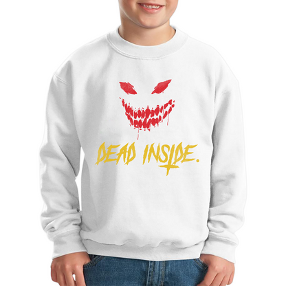 Dead Inside Scary and Horror Face Scary Skull Face Kids Jumper