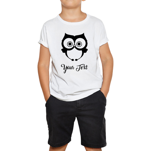 Personalised Cute Owl Your Name Cute Cartoon Owl Animal Lover Nature Lover Kids Tee