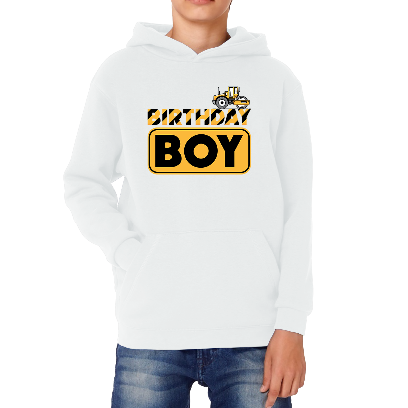 Bulldozer Tractor Birthday Boy Excavator Hoodie