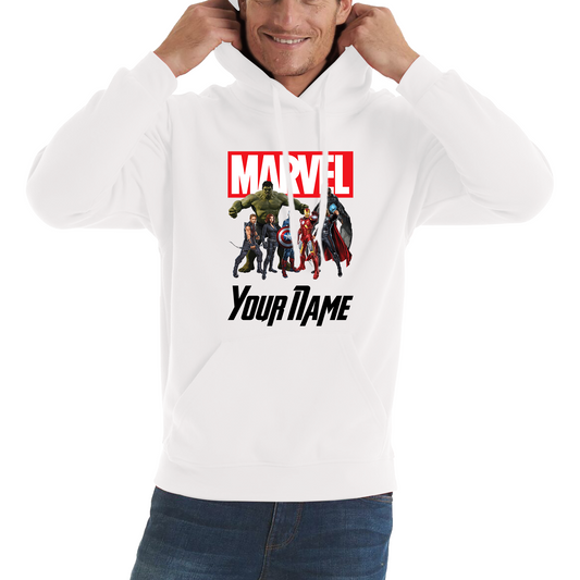 Personalised Marvel Avengers Superheroes Team Your Custom Name Hoodie