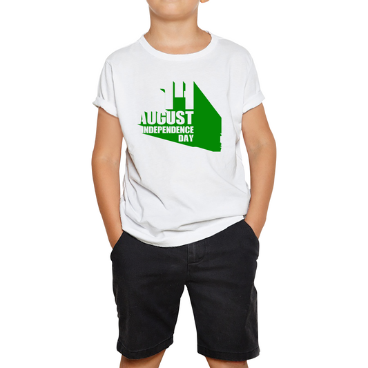 Happy 14th August Independence Day Patriotism Country Love Pakistani Flag Kids Tee