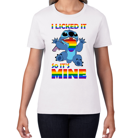 I Licked It So It's Mine LGBT Lilo Stitch Disney Stitch Pride Month LGBTQ Womens Tee Top