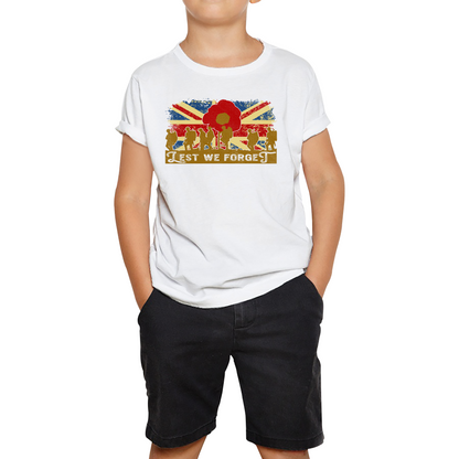 Lest We Forget Poppy Flower Anzac Day British Armed Forces T Shirt