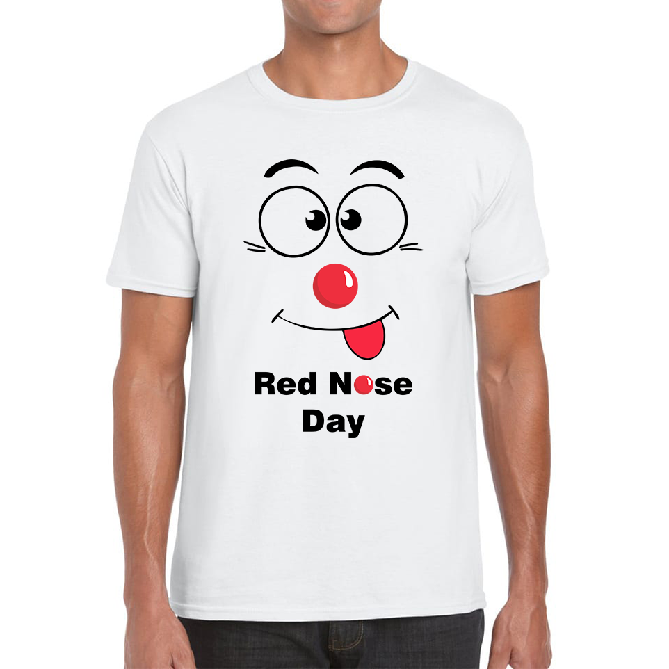 Funny Emoji Face Red Nose Day T Shirt