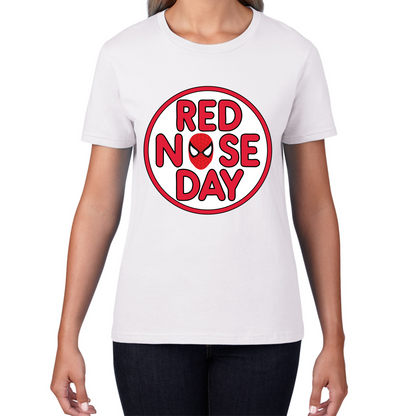 Spiderman Face Red Nose Day T Shirt