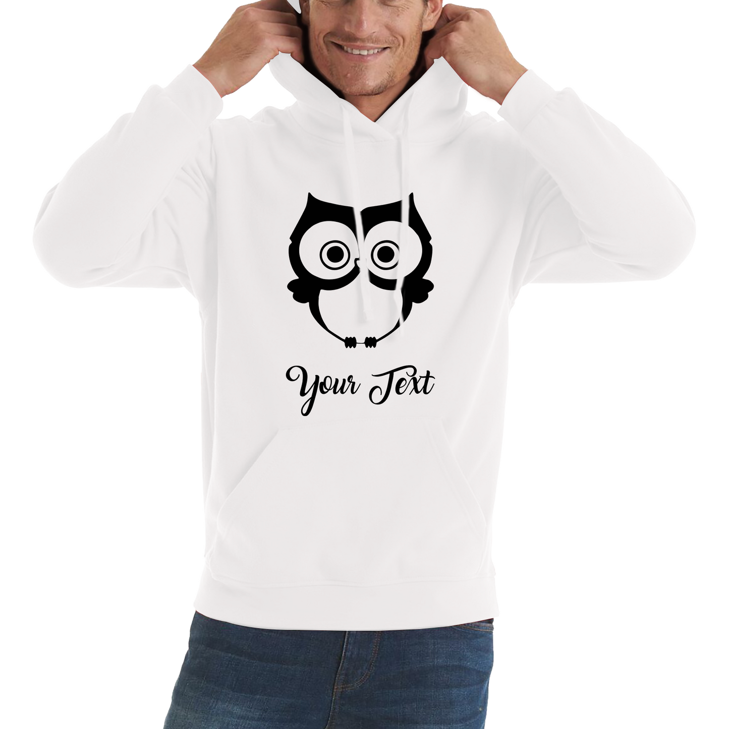 Personalised Cute Owl Your Name Cute Cartoon Owl Animal Lover Nature Lover Unisex Hoodie