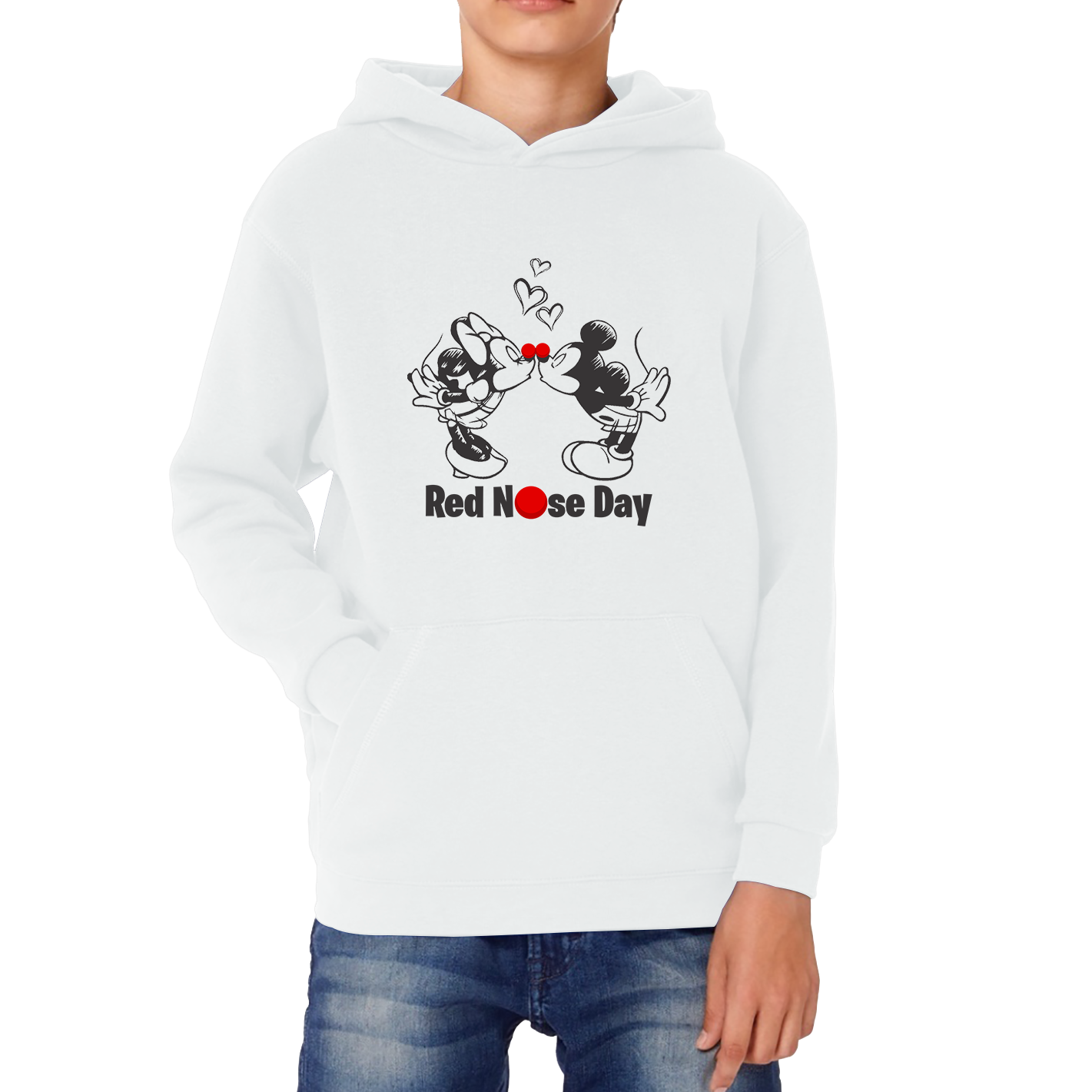 Disney Mickey And Minnie Mouse Red Nose Day Hoodie