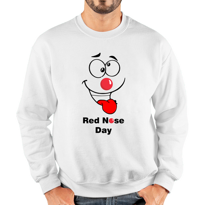 Naughty Emoji Face Red Nose Day Sweatshirt