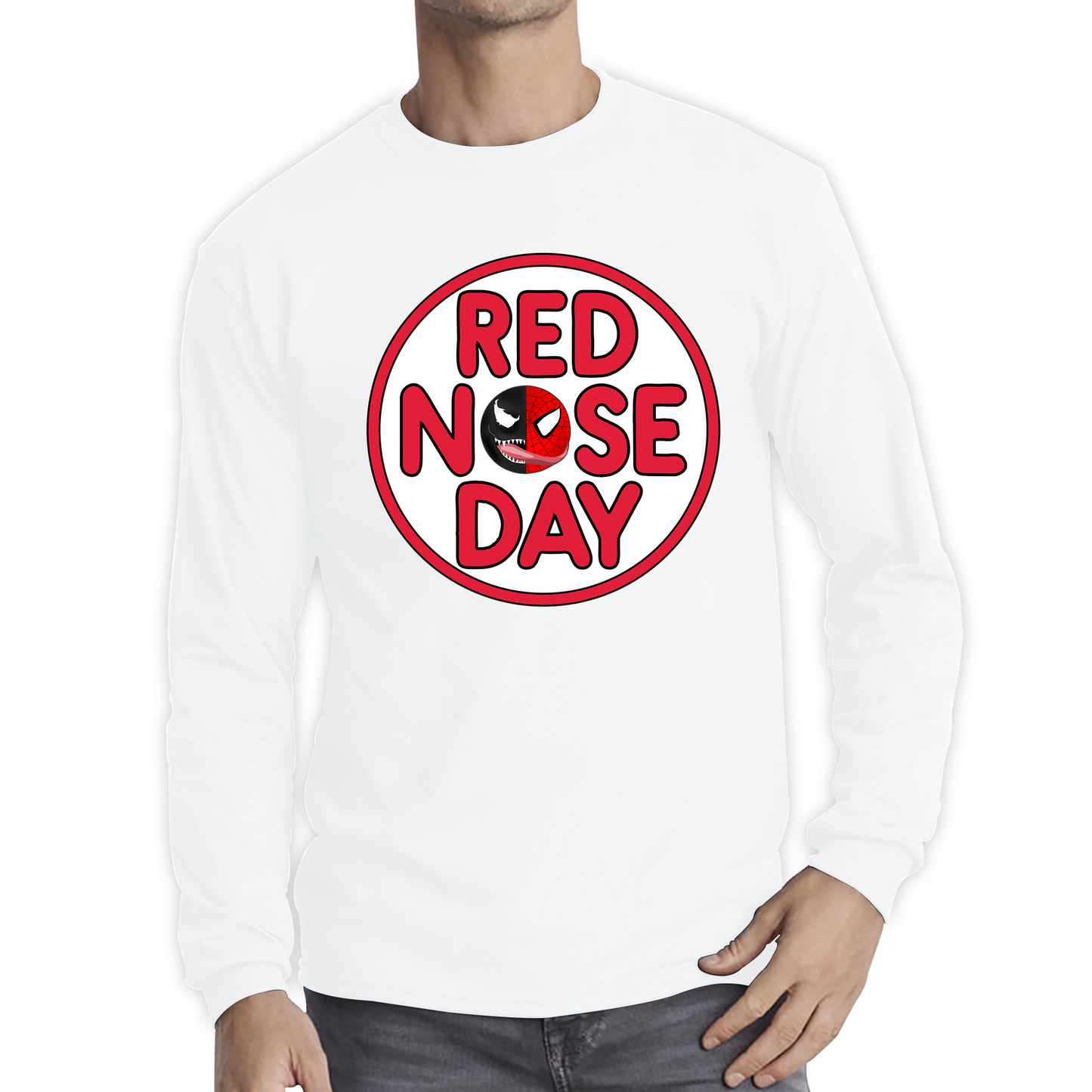 Marvel Venom Spider-man Red Nose Day T Shirt.