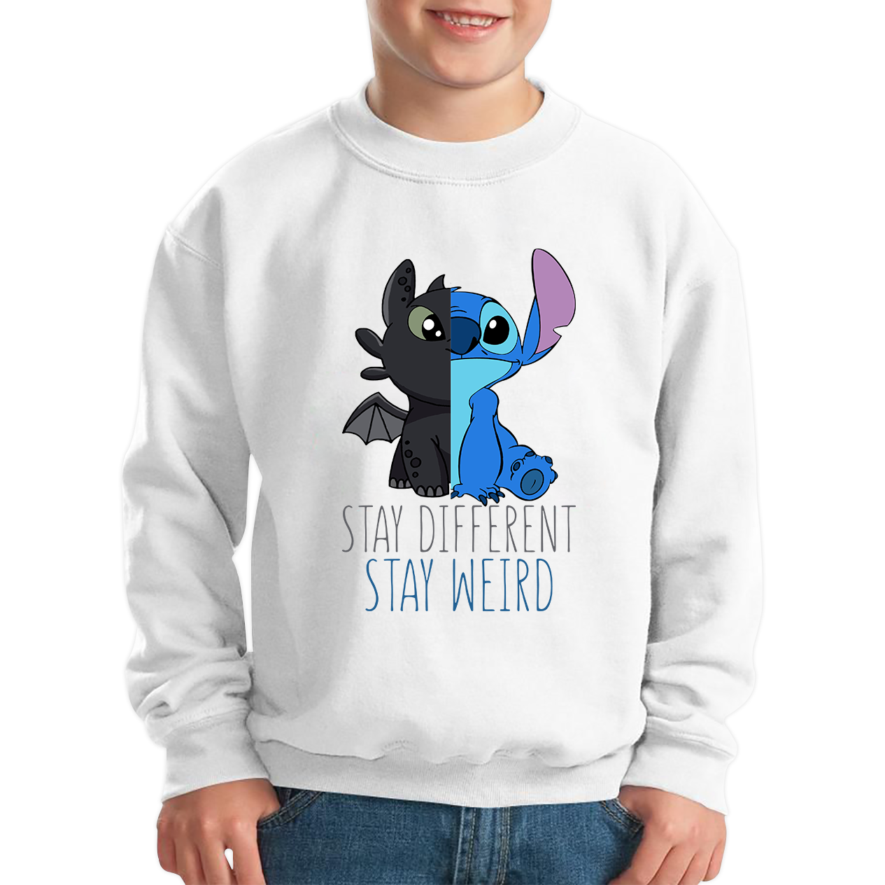 Disney Stitch and Toothless Stay different Stay Weird Sweatshirt