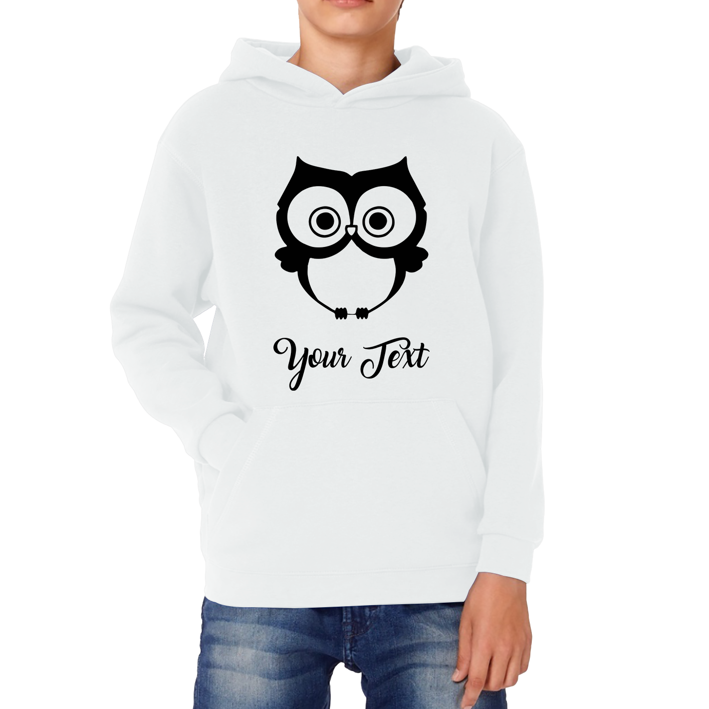 Personalised Cute Owl Your Name Cute Cartoon Owl Animal Lover Nature Lover Kids Hoodie