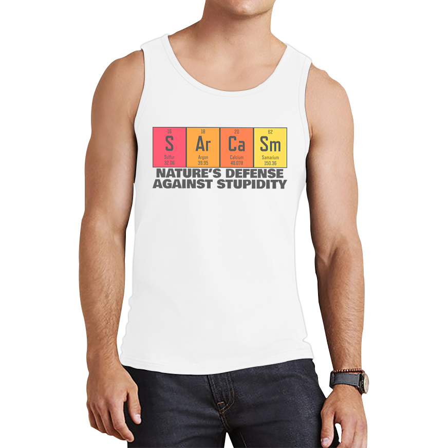 Nature's Defense Against Stupidity Sarcasm Elements Blocks Tank Top