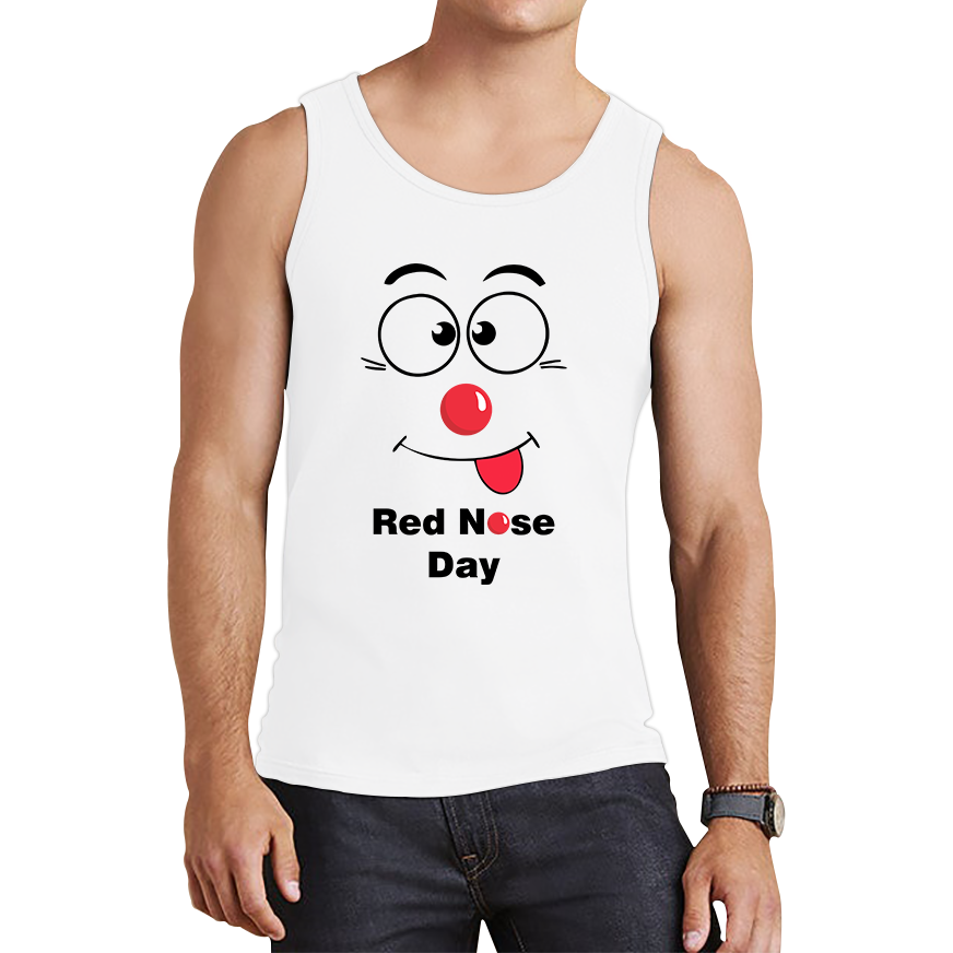 Funny Emoji Face Red Nose Day Tank Top