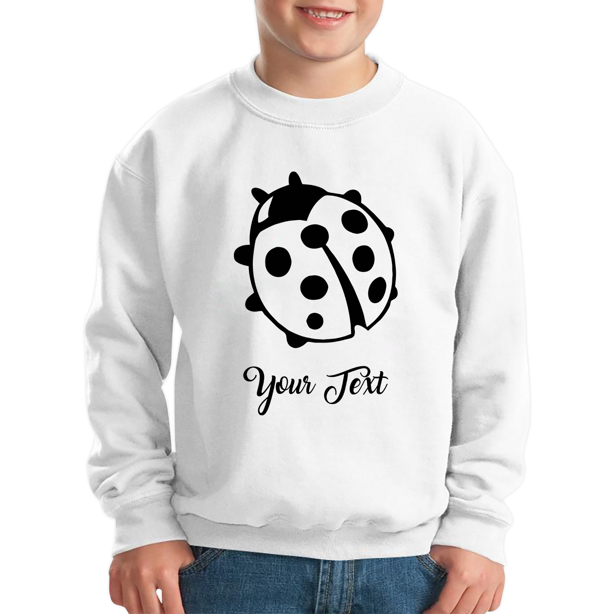 Personalised Ladybug Your Name Cute Insect Ladybug Ladybird Kids Jumper