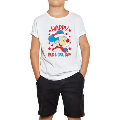 Happy Red Nose Day Mickey Mouse Red Nose Day Minnie Mickey Mouse Comic Relief Disneyland Cartoon Lover Kids Tee