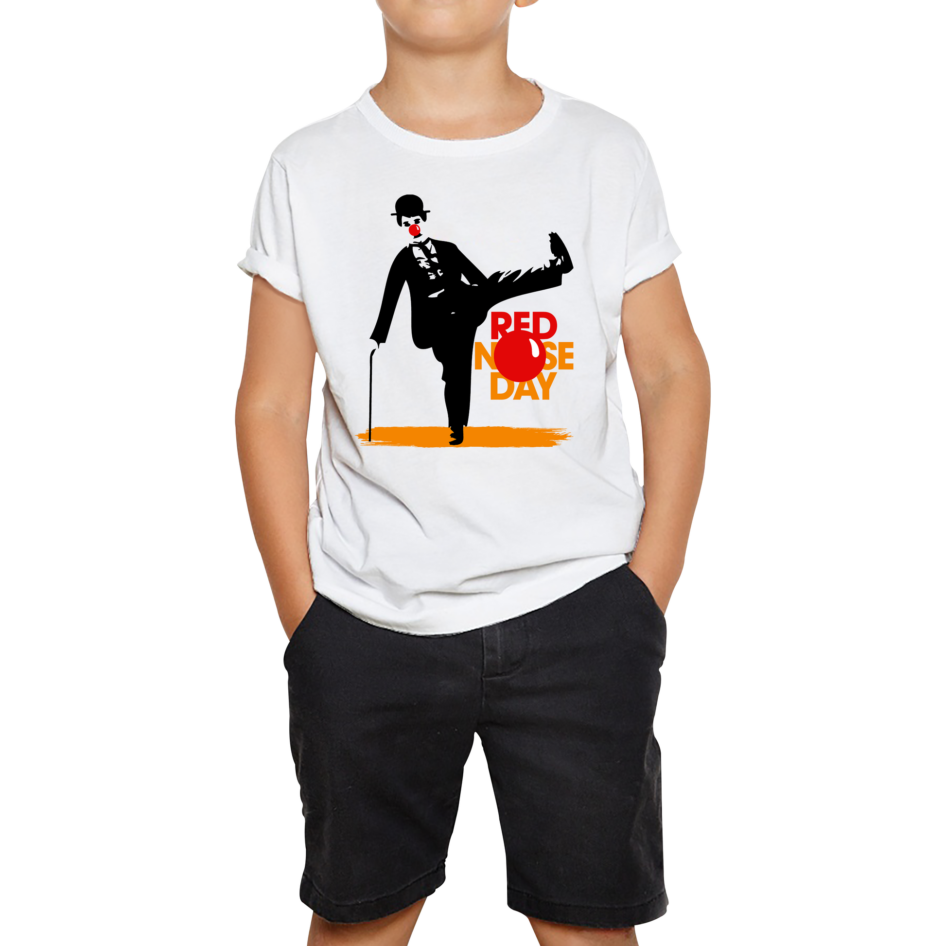 Comic Relief Red Nose Day Charlie Chaplin T Shirt