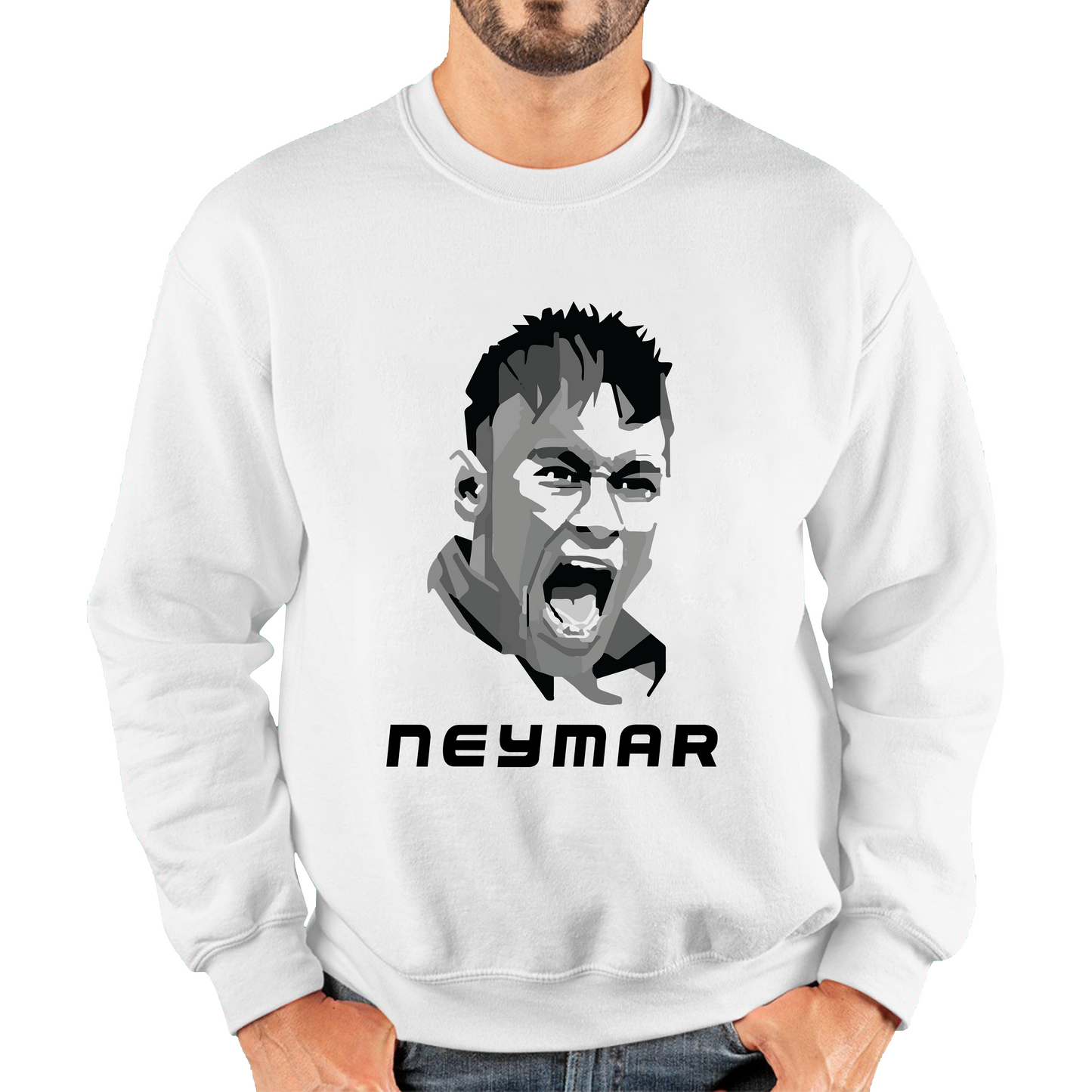 Football Player Retro Style Portrait Brazil Soccer Player Brazilian Professional Footballer Sports Champion Unisex Sweatshirt