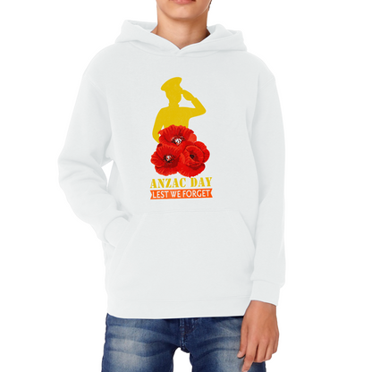 Anzac Day Lest We Forget Poppy Flowers British Veteran Hoodie