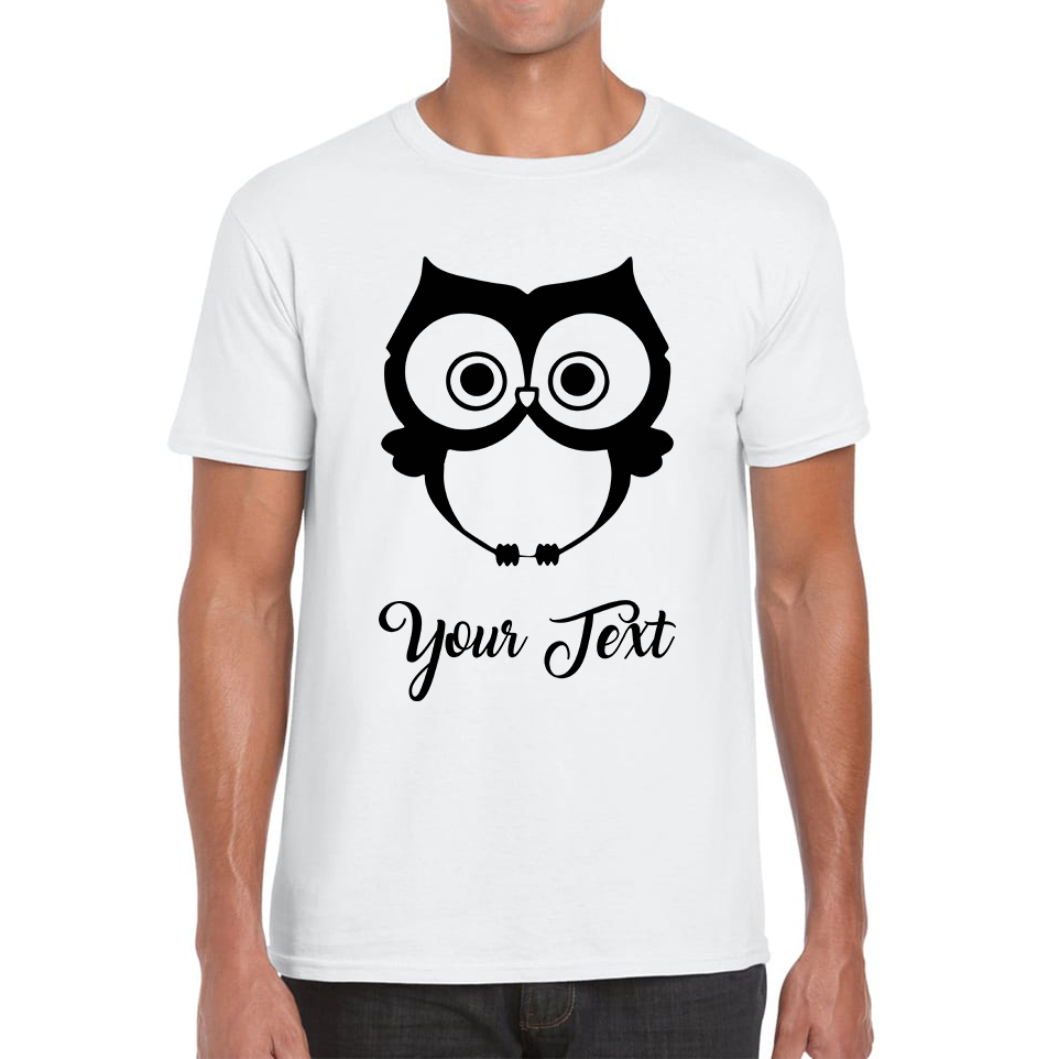 Personalised Cute Owl Your Name Cute Cartoon Owl Animal Lover Nature Lover Mens Tee Top