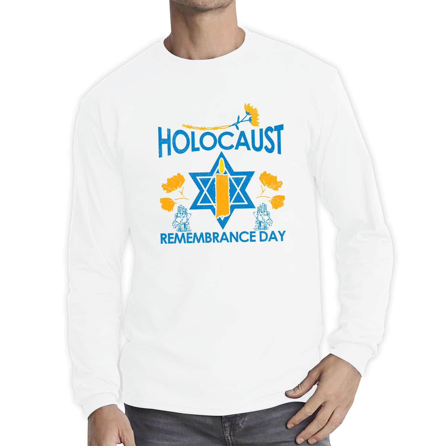 Holocaust Remembrance Day Victims Of The Holocaust Festival of Lights Long Sleeve T Shirt