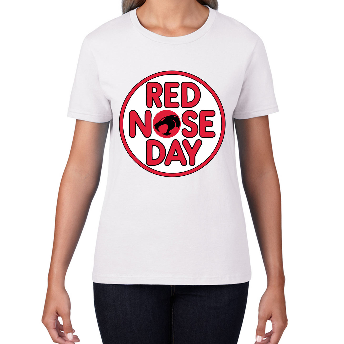 Thundercat Red Nose Day Ladies T Shirt. 50% Goes To Charity